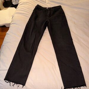 Women’s Black Raw Hem Jeans
